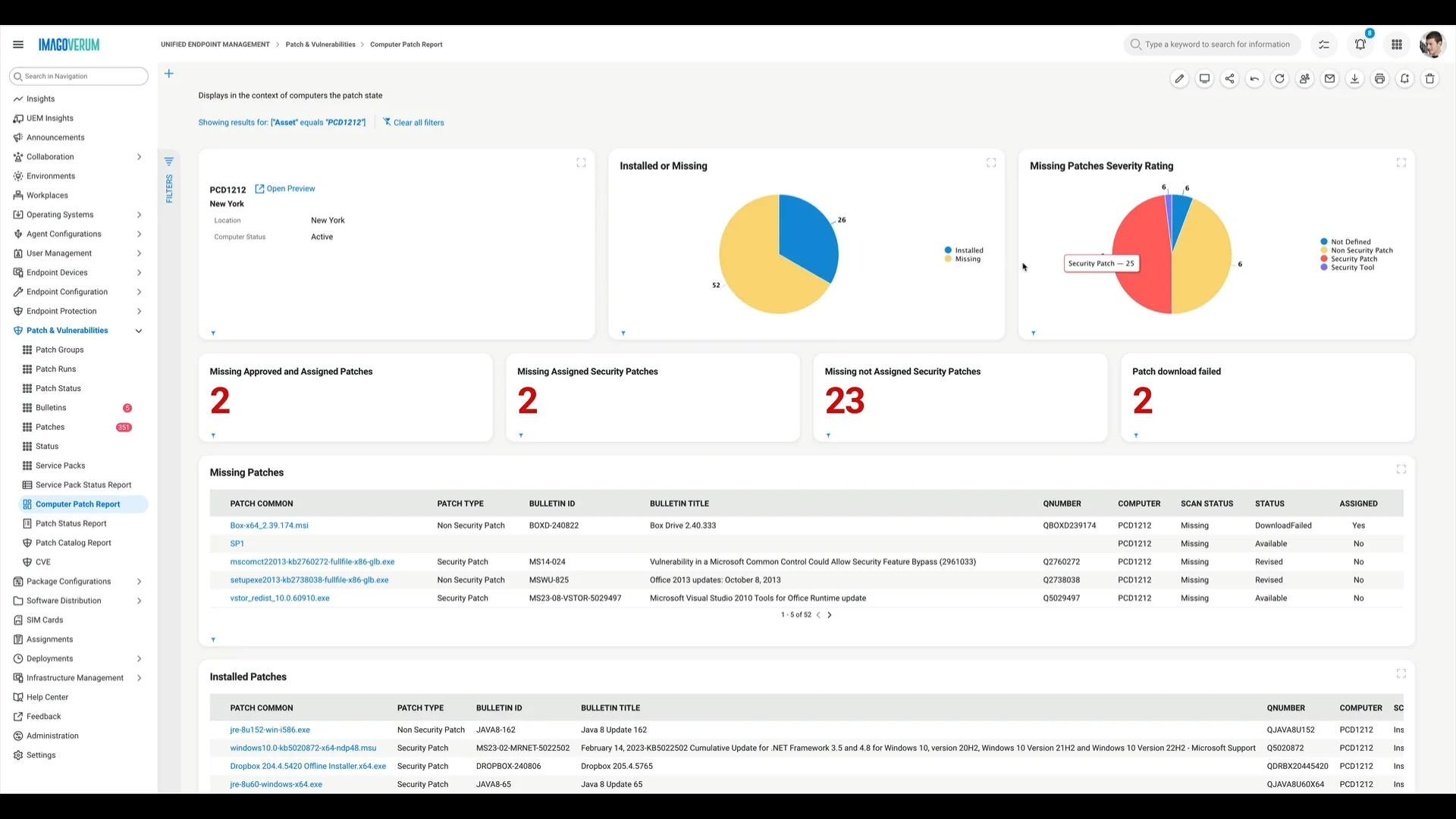 UEM Insights: Patch- und Update-Stand über alle Geräte hinweg