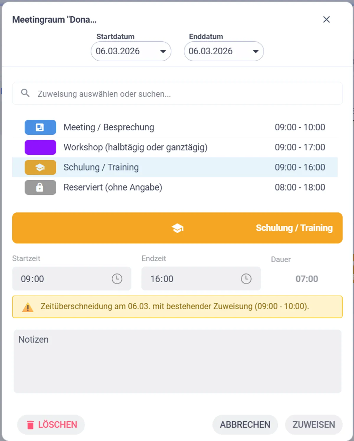 Live-Überlappungserkennung